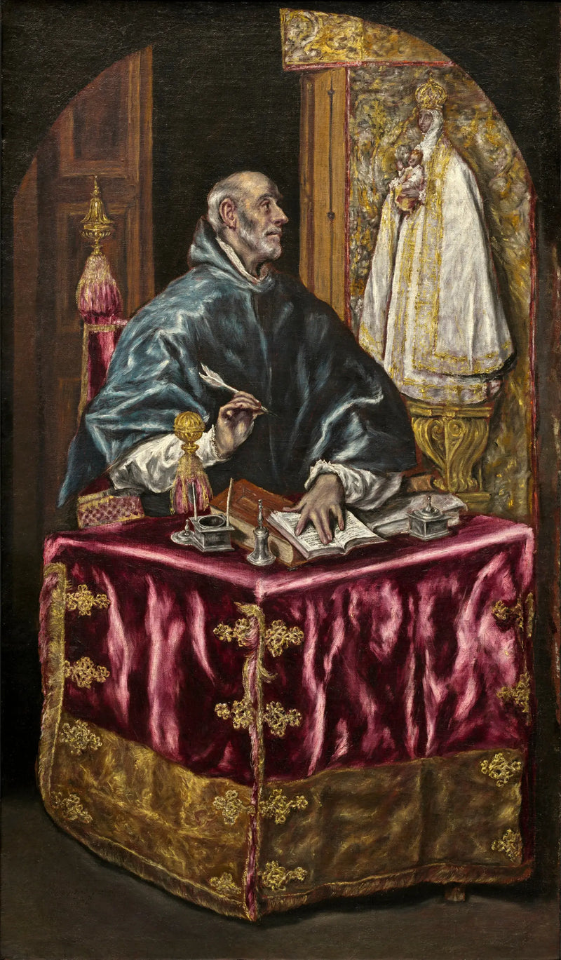 Saint Ildefonse som skriver under jungfruns diktamen - El Greco