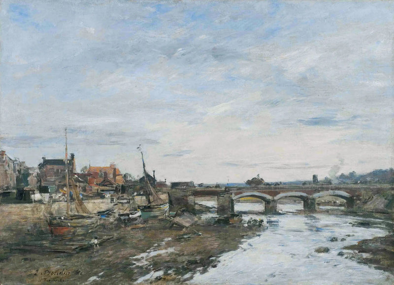 Bron över Touques i Trouville - Eugène Boudin