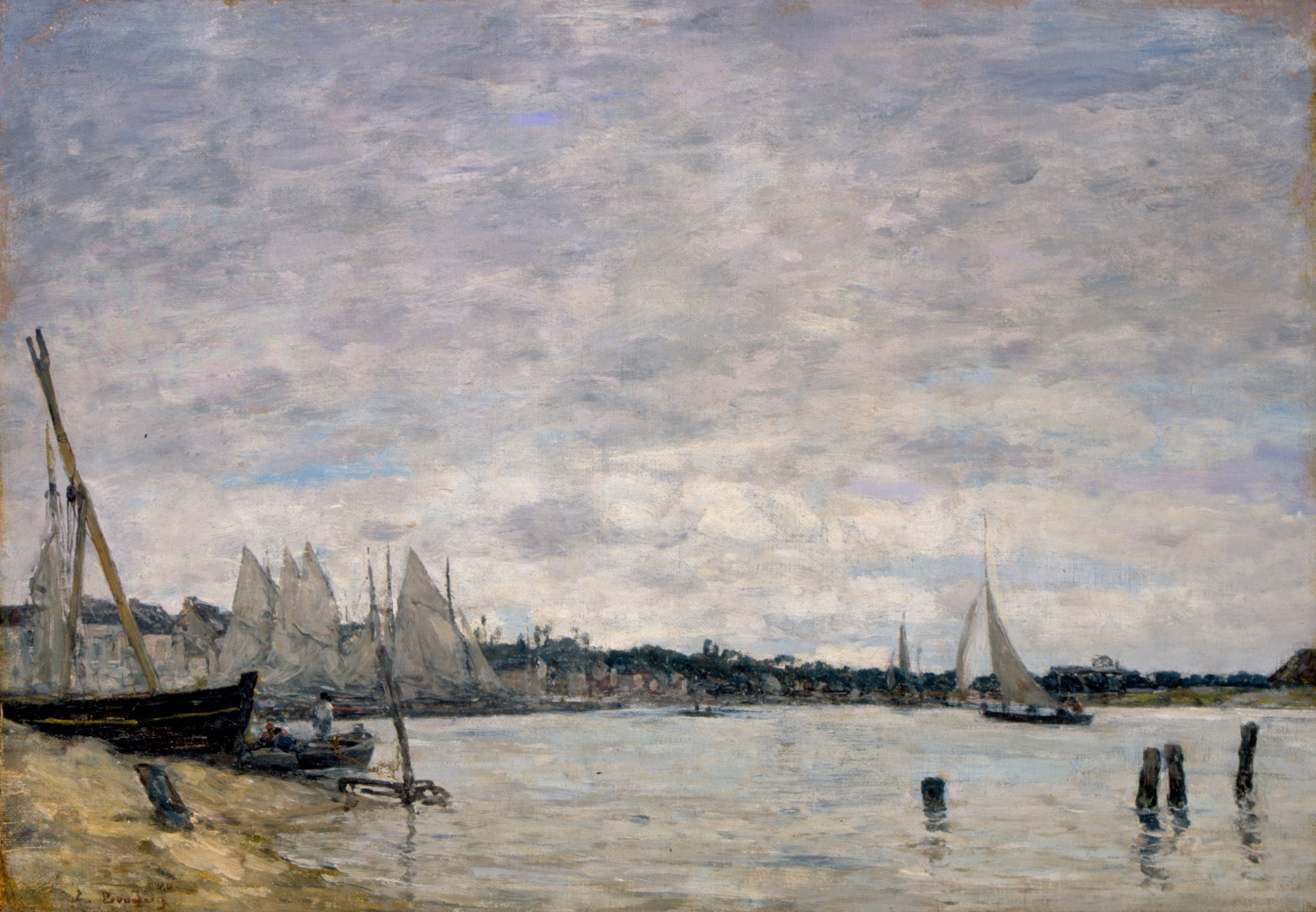 Reproduction du tableau « Port de Trouville - Eugène Boudin » par Alpha Reproduction en peinture à l’huile