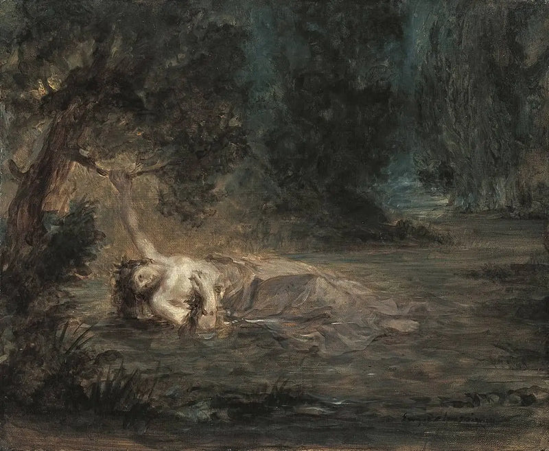 Ophelias död - Eugène Delacroix