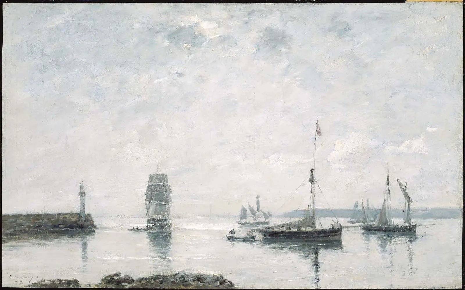 Reproduction du tableau « Entrée du port - Eugène Boudin » par Alpha Reproduction en peinture à l’huile