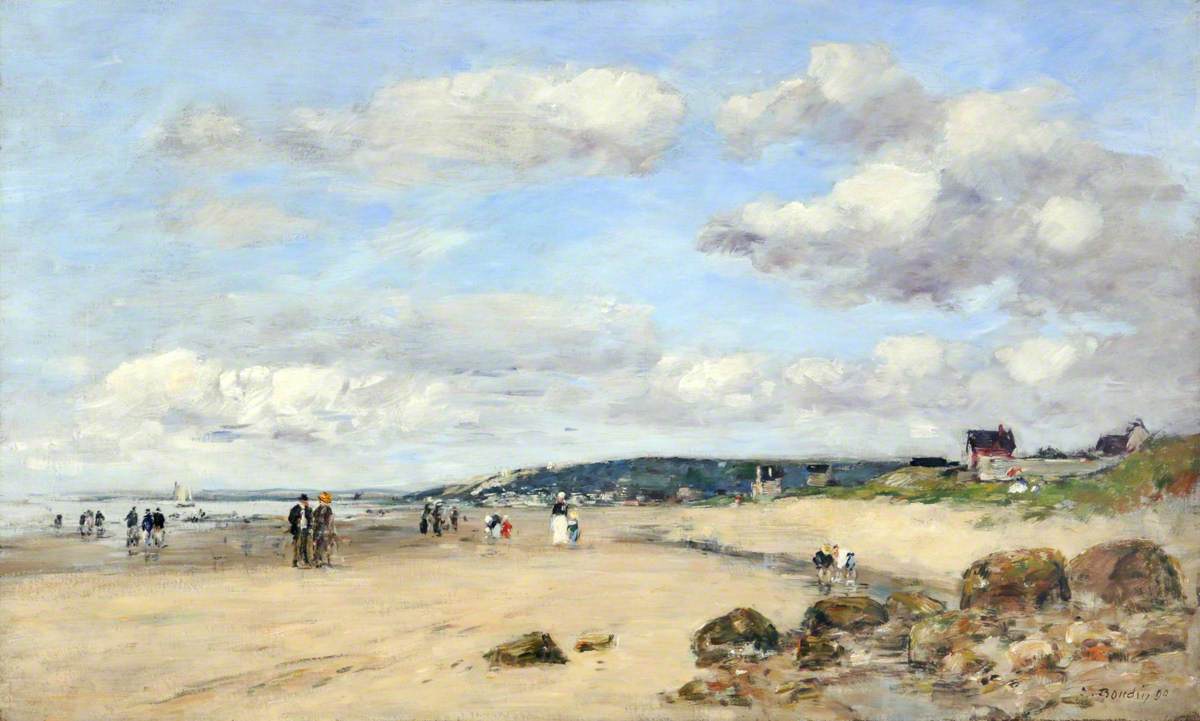 Reproduction du tableau « Plage en Normandie, France - Eugène Boudin » par Alpha Reproduction en peinture à l’huile