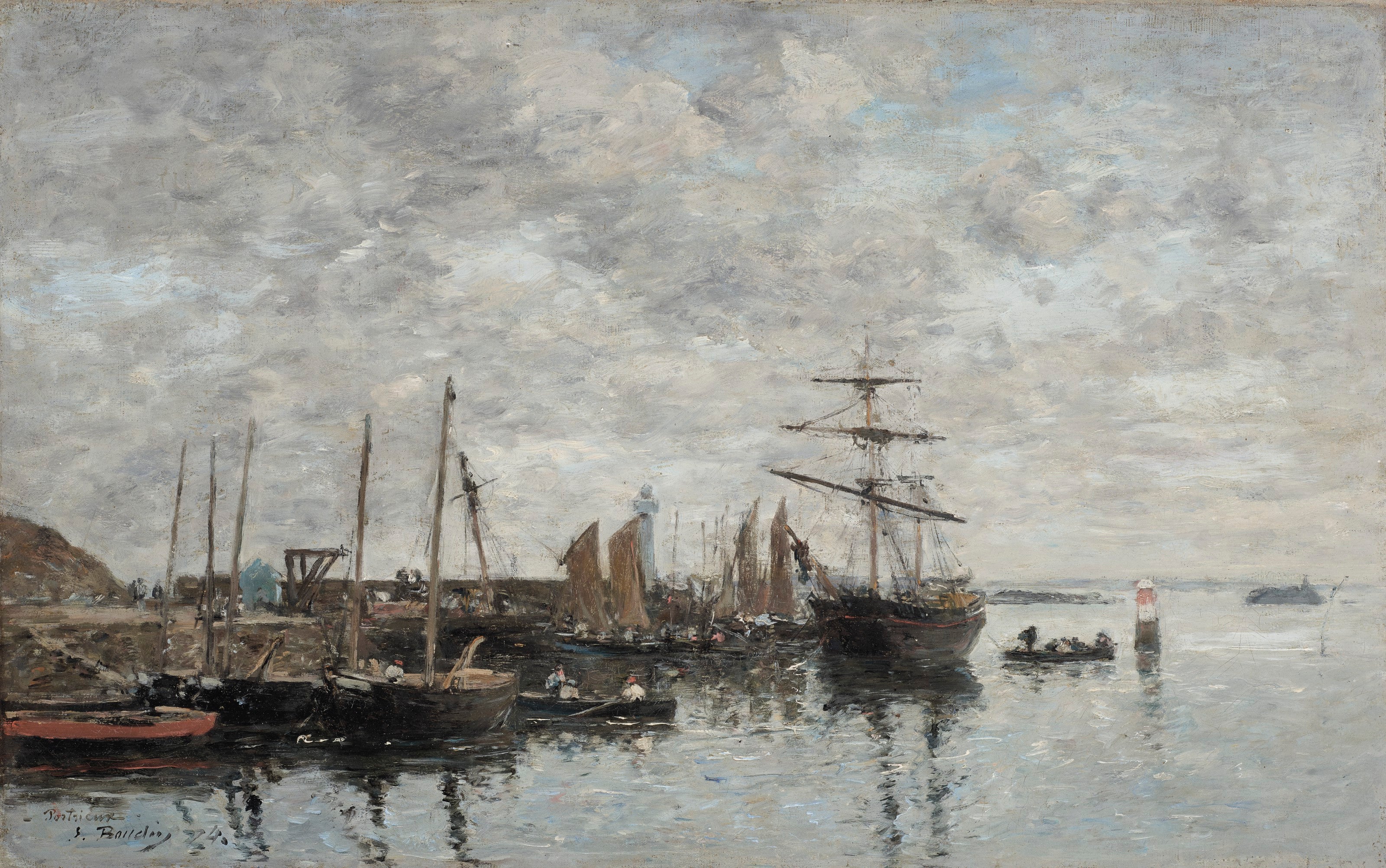Reproduction du tableau « Portrieux, le port - Eugène Boudin » par Alpha Reproduction en peinture à l’huile