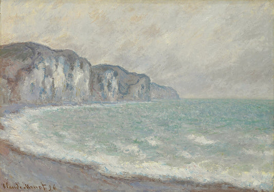 Klippväggar i Pourville, grått väder (1896)