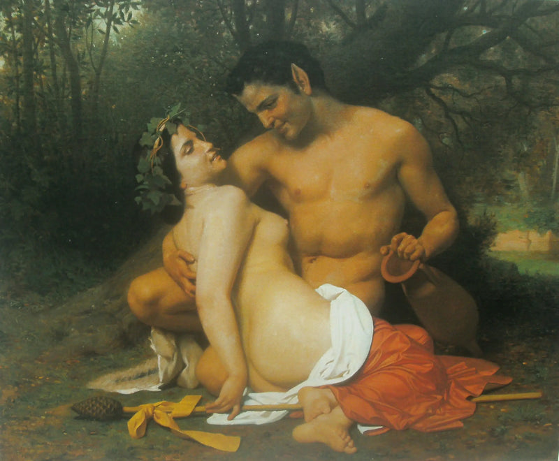 Faun och Bacchus - Bouguereau
