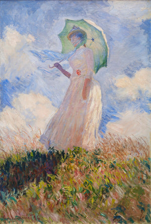 Kvinna med parasoll vänd mot vänster - Claude Monet