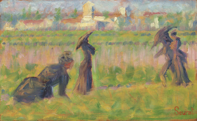 Figurer i ett landskap - Georges Seurat
