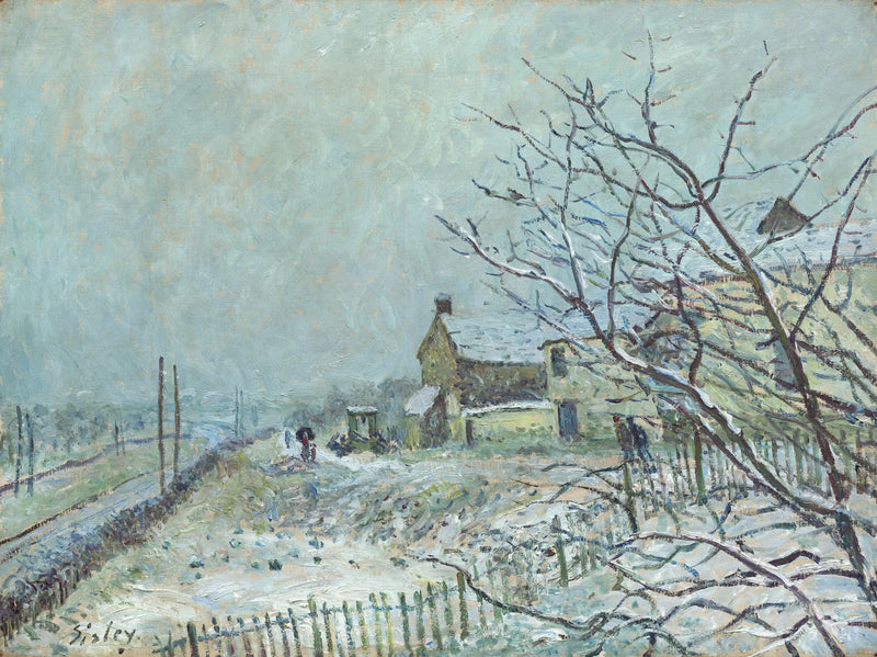 Första snön i Veneux-Nadon - Alfred Sisley