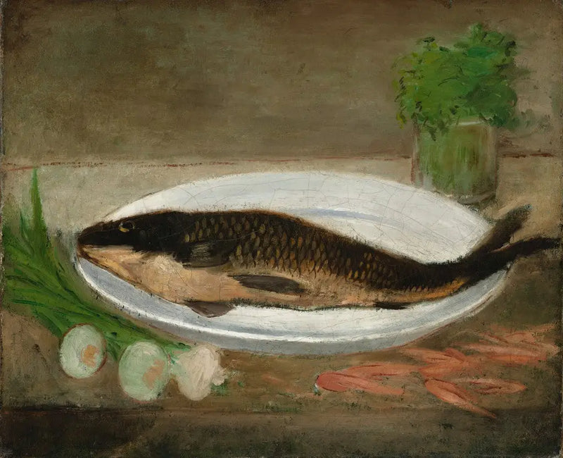 Fisk på en tallrik - Alfred Sisley