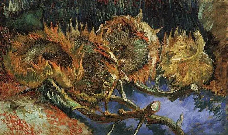 Fyra vissna solrosor - Vincent van Gogh