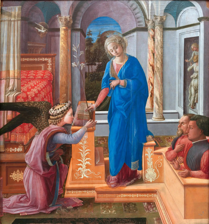 Annonsering till de två donatorerna på knä - Fra Filippo Lippi