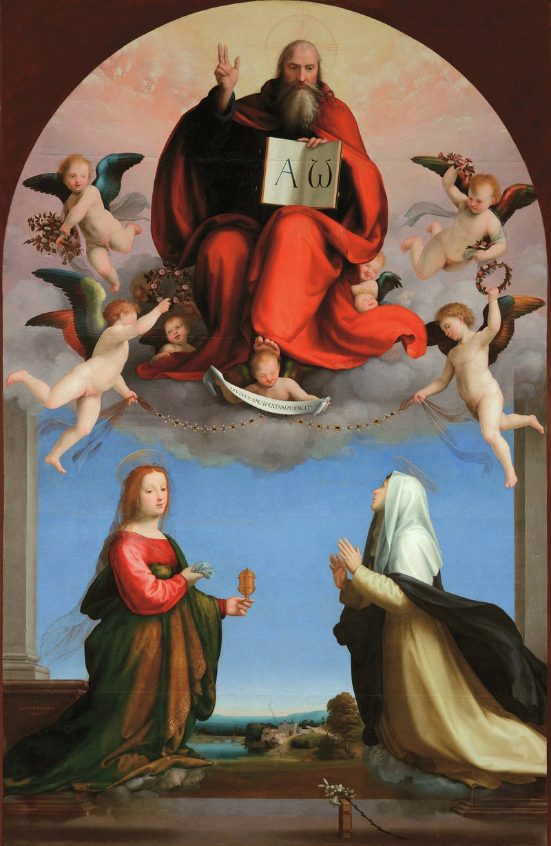 Evig i ära mellan de heliga Marie av Magdala och Katarina av Siena - Fra Bartolomeo