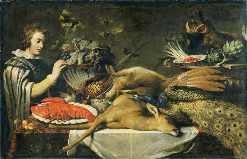 Scène de garde-manger avec une page - Frans Snyders