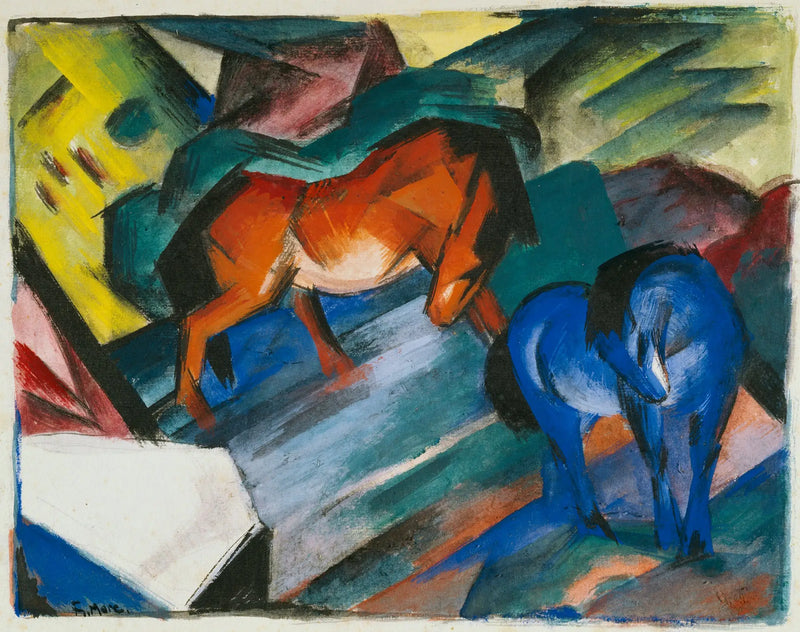Röda och blå hästar - Franz Marc