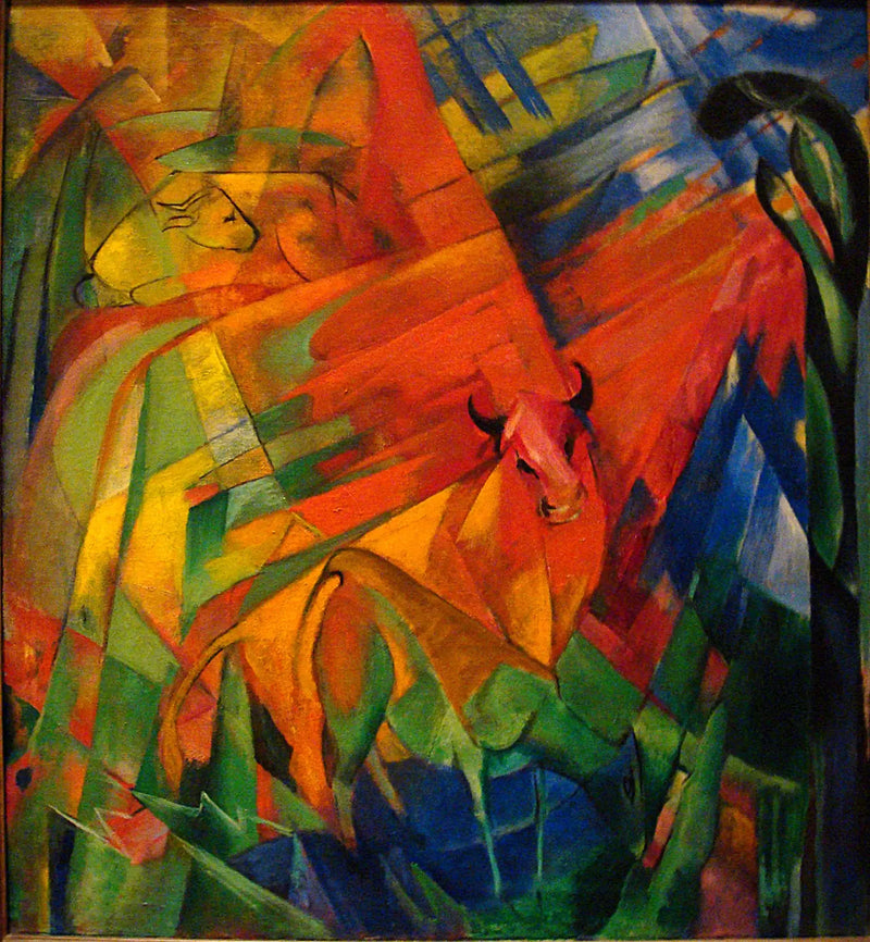 Djur i ett landskap - Franz Marc