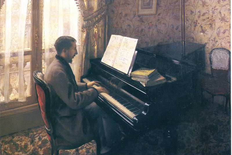 Ung man vid pianot (Martial Caillebotte) - Gustave Caillebotte