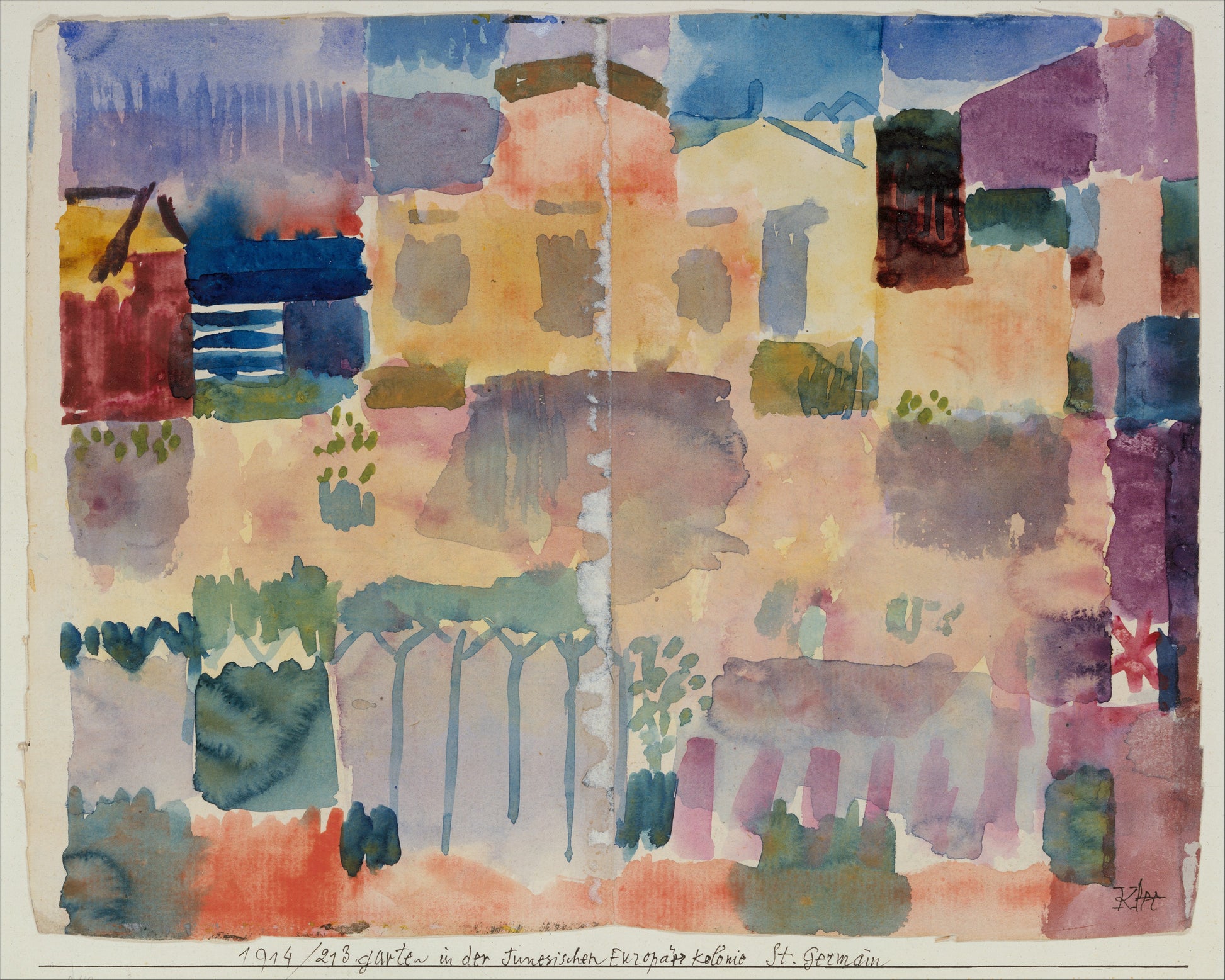 Trädgård i Saint-Germain, det europeiska kvarteret nära Tunis - Paul Klee