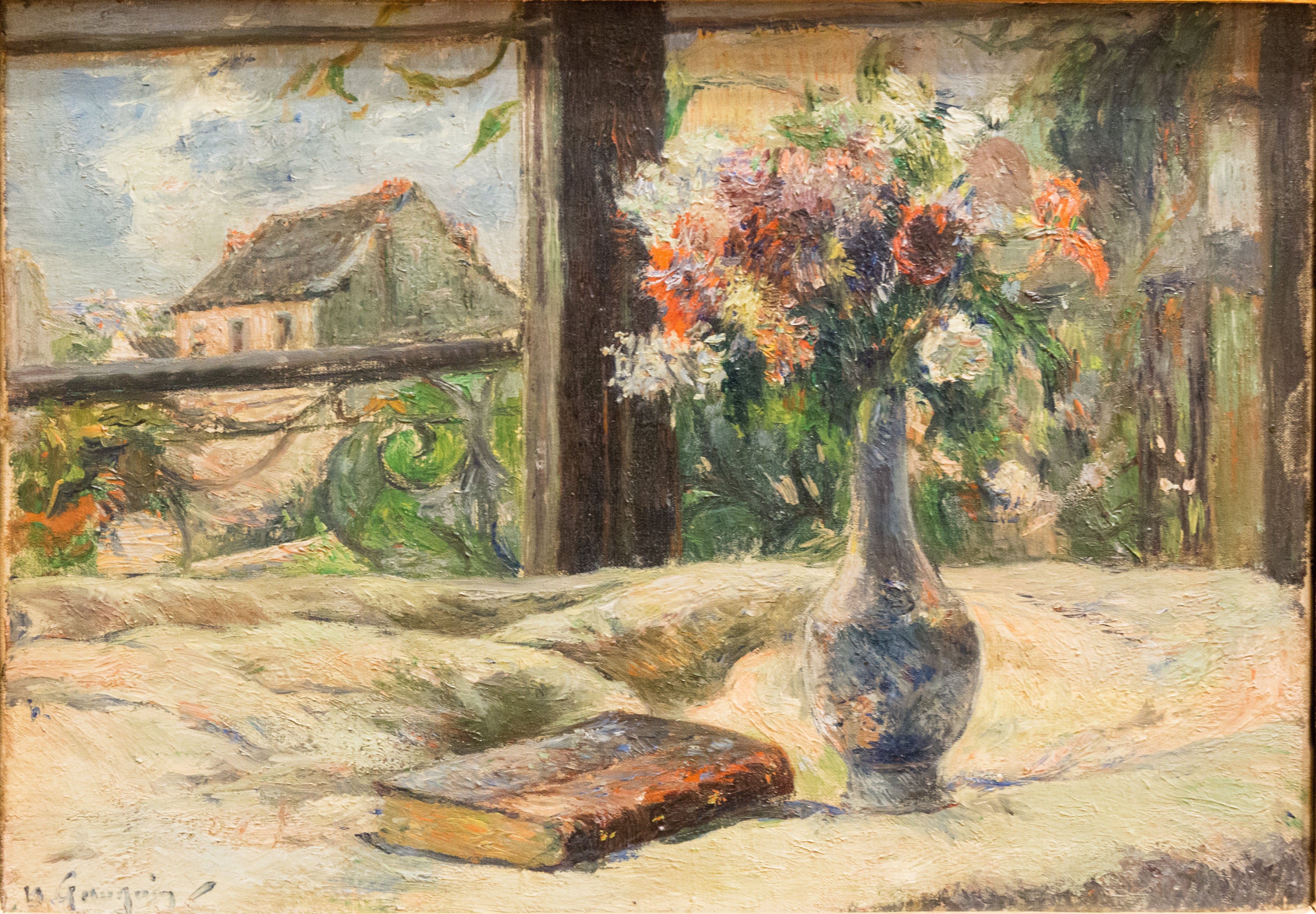 Stilleben. Blomvas vid fönstret - Paul Gauguin