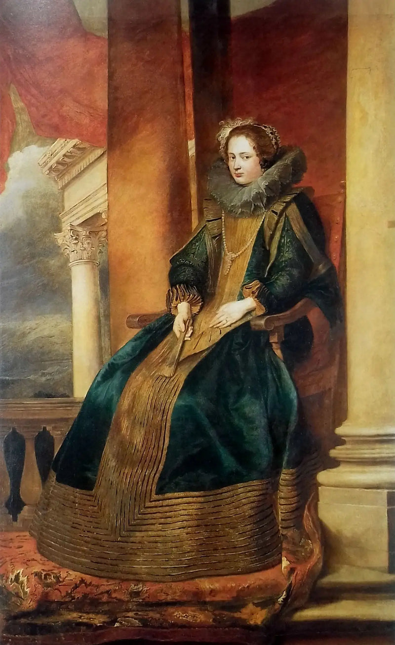 Porträtt av en genuesisk kvinna sittande - Antoine van Dyck