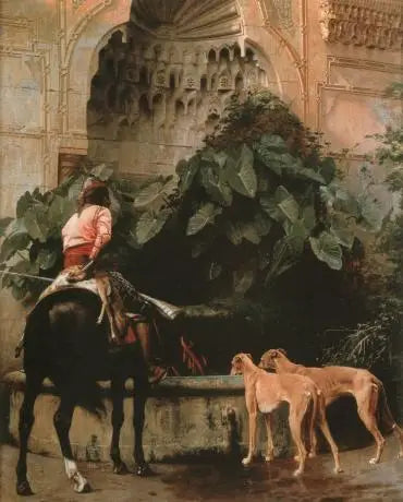 Reproduction du tableau « De retour de la chasse - Jean-Léon Gérôme » par Alpha Reproduction en peinture à l’huile