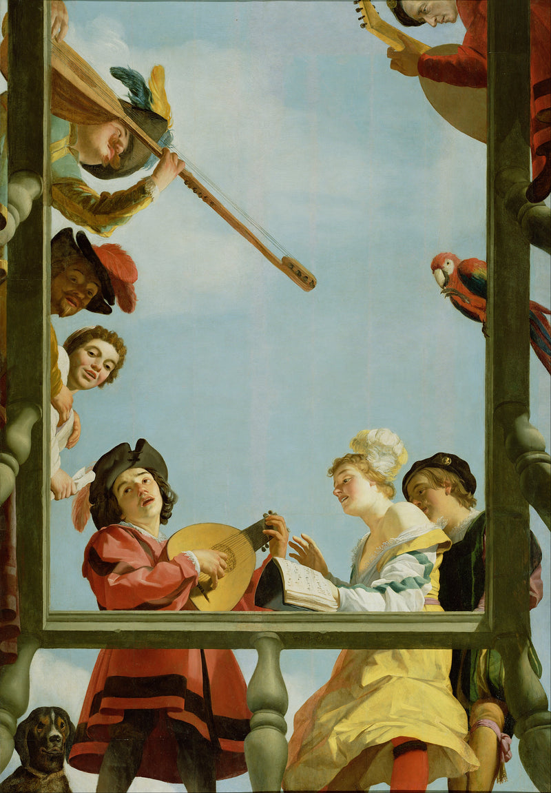 Musikgrupp på en balkong - Gerrit van Honthorst
