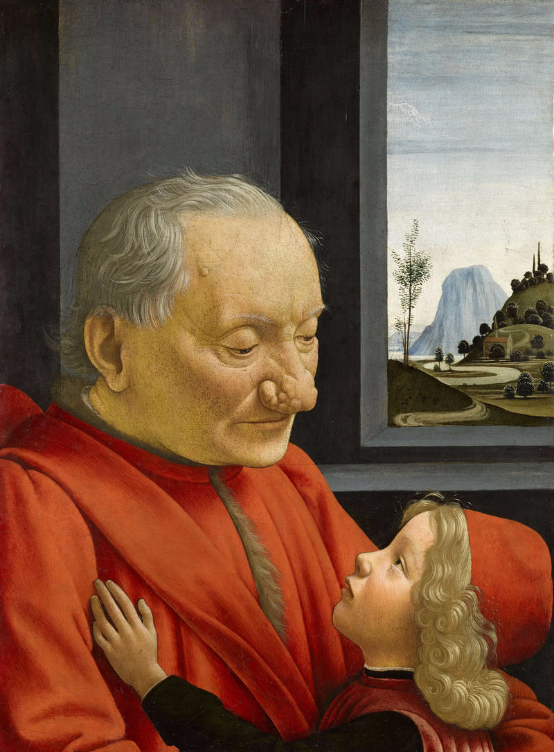Porträtt av en äldre man och en ung pojke - Domenico Ghirlandaio