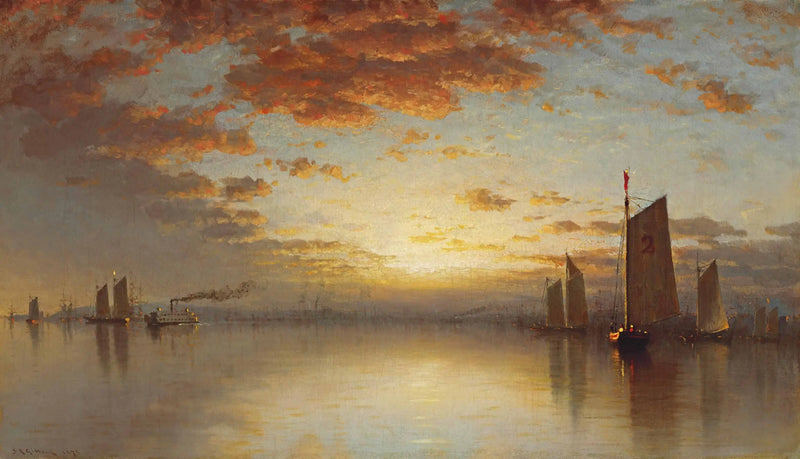 Solnedgång över New Yorks bukten - Sanford Robinson Gifford