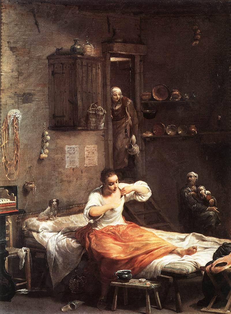 La Femme à la puce - Giuseppe Maria Crespi image 1 reproduction de peinture à l’huile