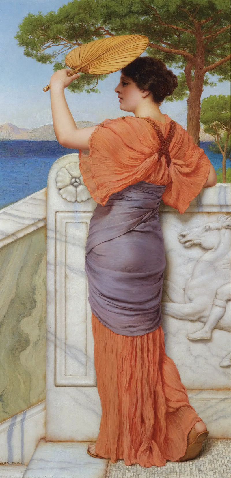 På balkongen - John William Godward
