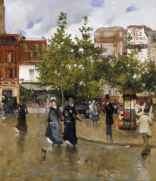 Eleganta vid Place Clichy - Norbert Gœneutte