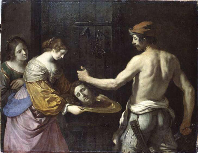 Salomé som tar emot huvudet av Johannes Döparen - Guercino