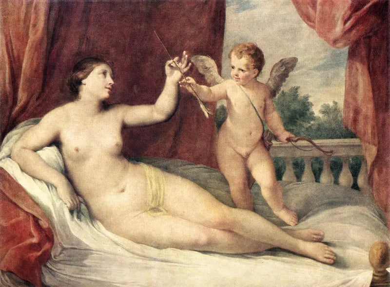 Vénus liggande med Cupidon - Guido Reni