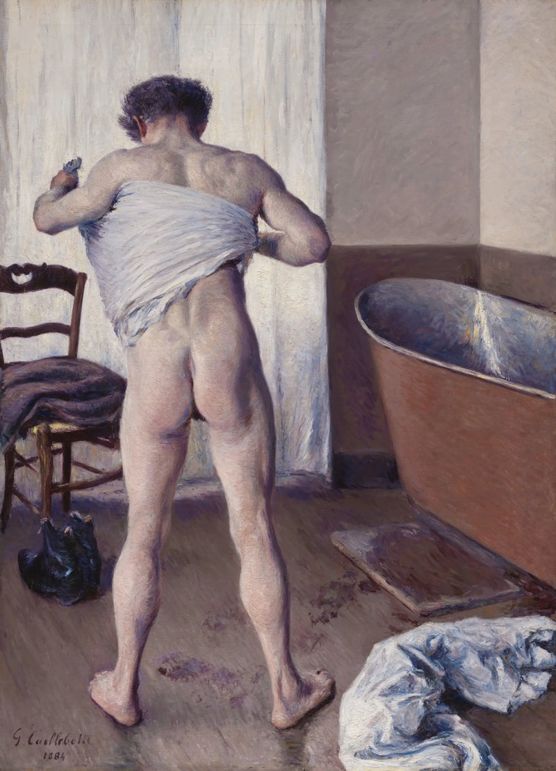 Man i badet - Gustave Caillebotte