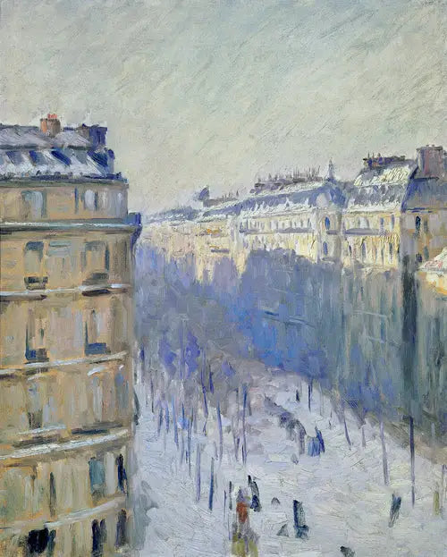 Boulevard Haussmann, snöeffekt - Gustave Caillebotte