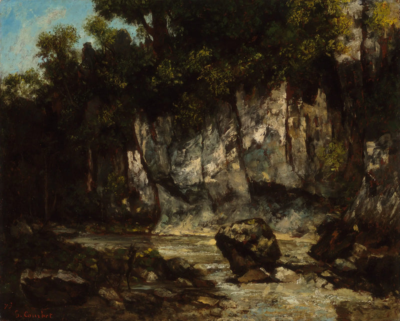 Landskap med hjort - Gustave Courbet