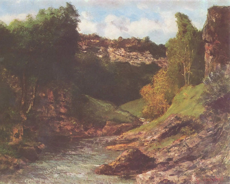 Runt Ornans, bergig landskap - Gustave Courbet