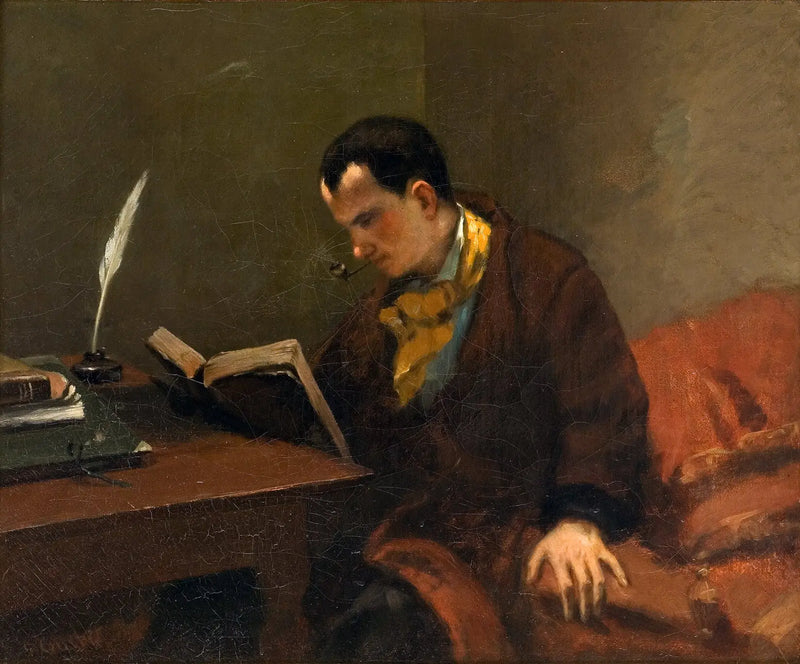 Porträtt av Charles Baudelaire - Gustave Courbet