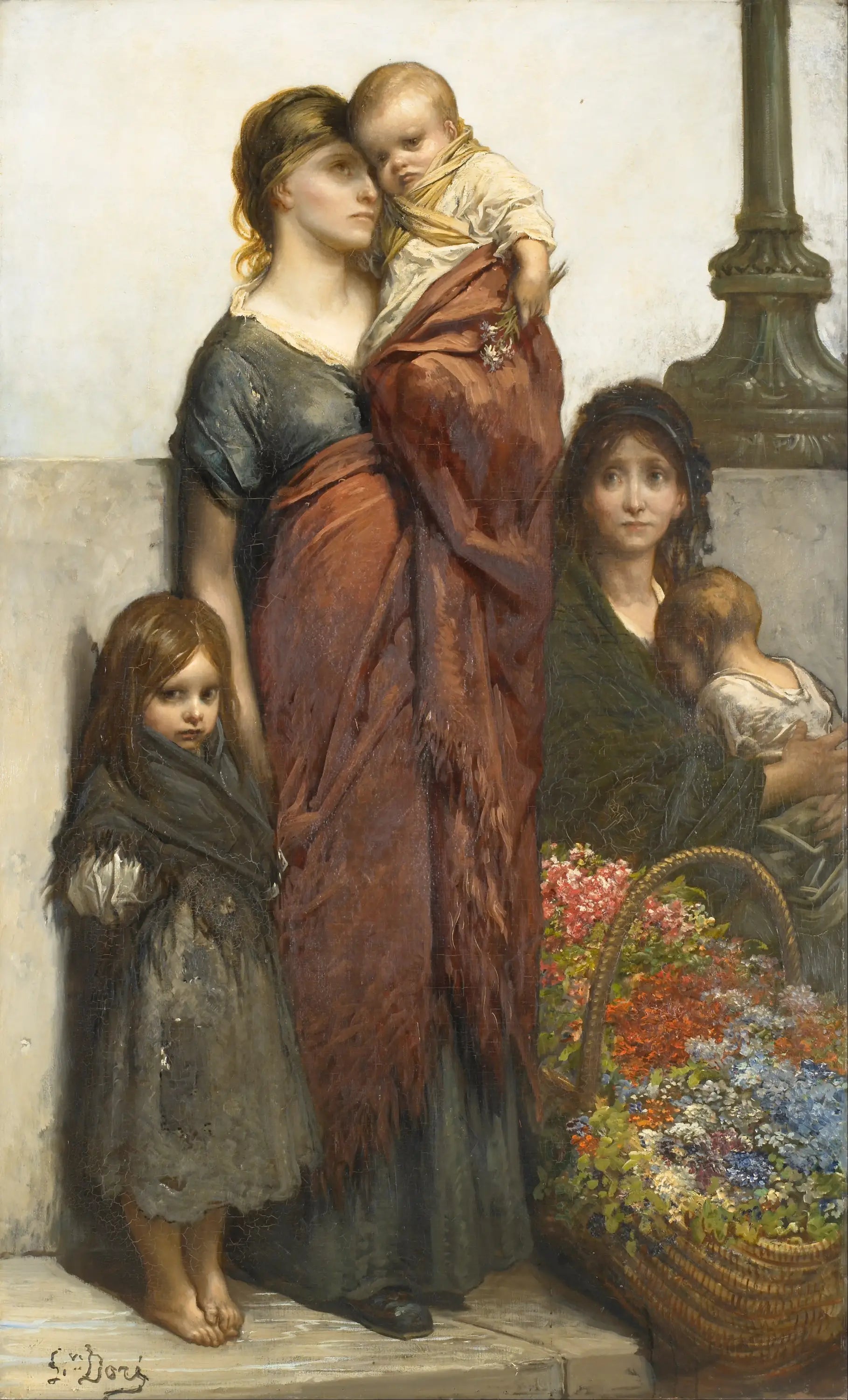 Les vendeurs de fleurs de Londres - Gustave Doré - Alpha Reproduction