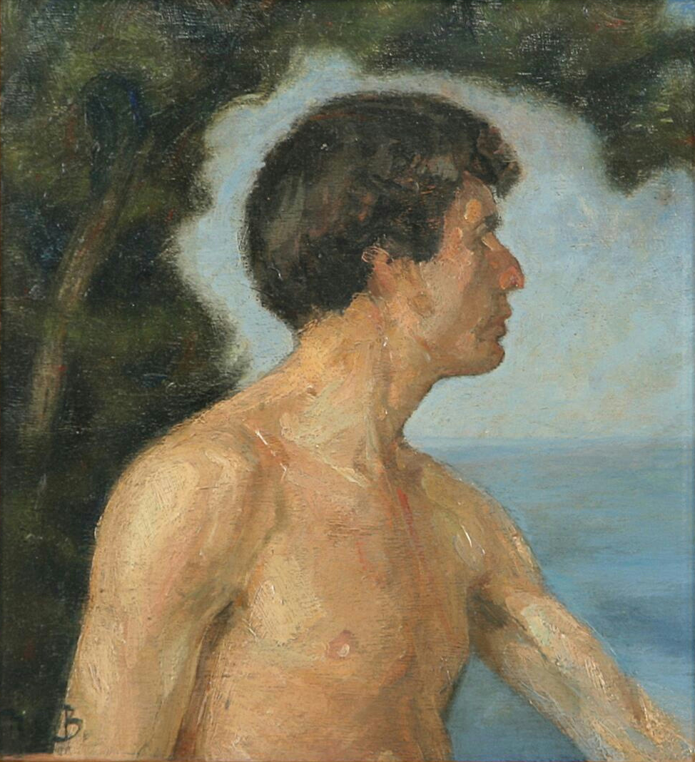 Paysage avec un homme. - H. A. Brendekilde