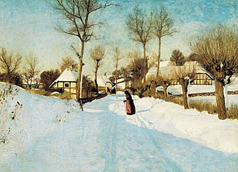 Le village en hiver. - H. A. Brendekilde