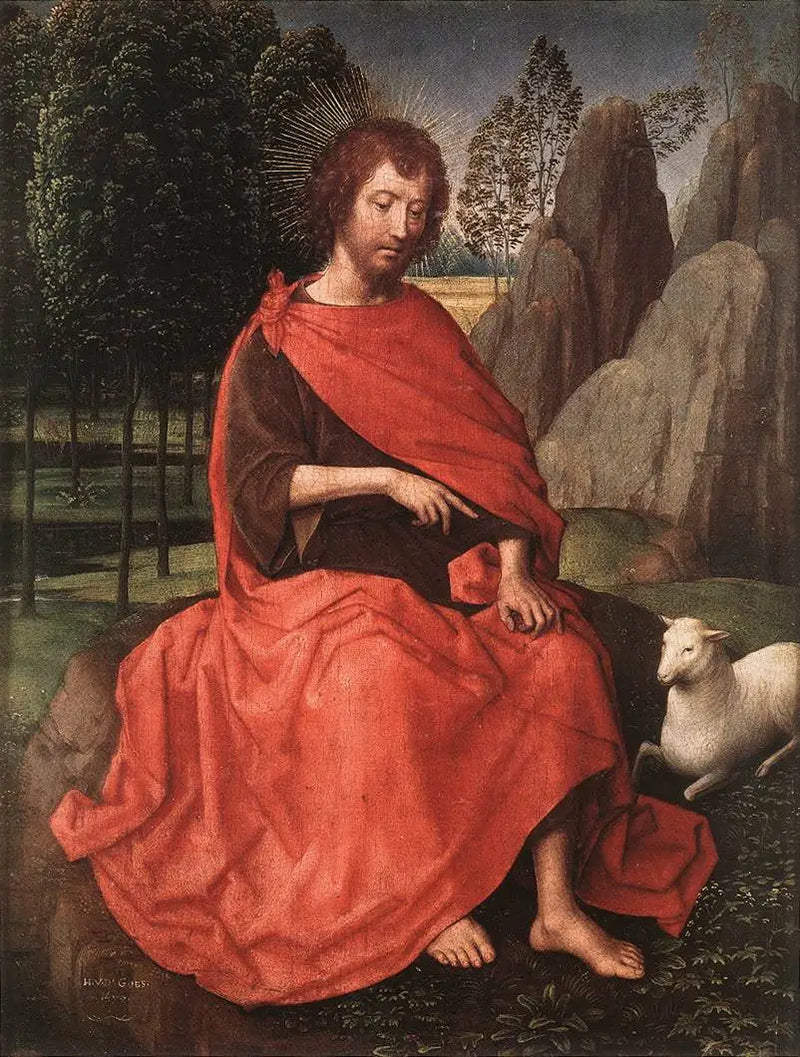 Jean de Baptiste (framsida); ett skalle (baksida) - Hans Memling
