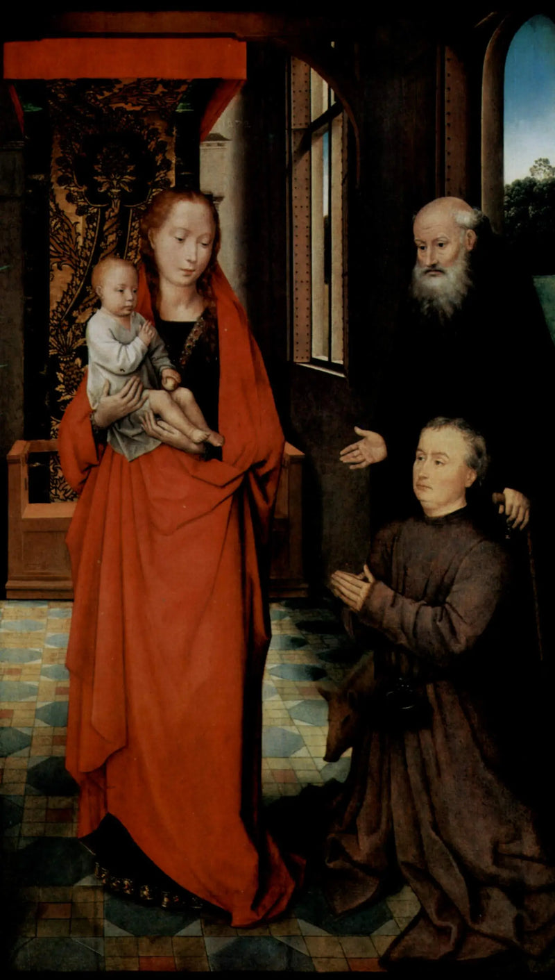 Madonna med barnet med helgon Anton och en donator - Hans Memling