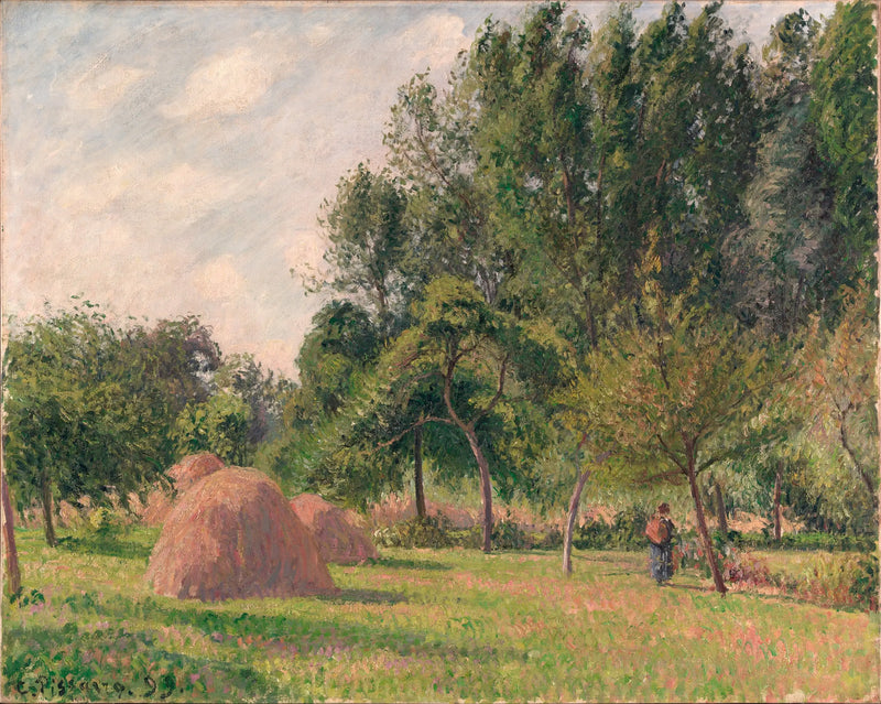 Högar av hö, morgon, Éragny - Camille Pissarro