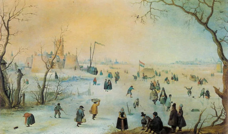 Paysage d'hiver avec forteresse - Hendrick Avercamp image 1 reproduction artisanale de tableau