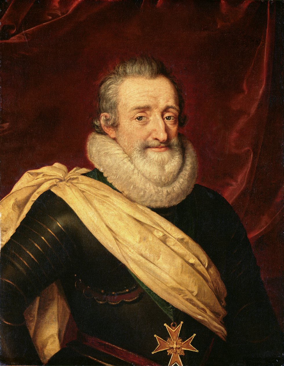 Henri IV bär i schal den vita baneret och korset av Ordre du Saint-Esprit – Frans Pourbus den yngre