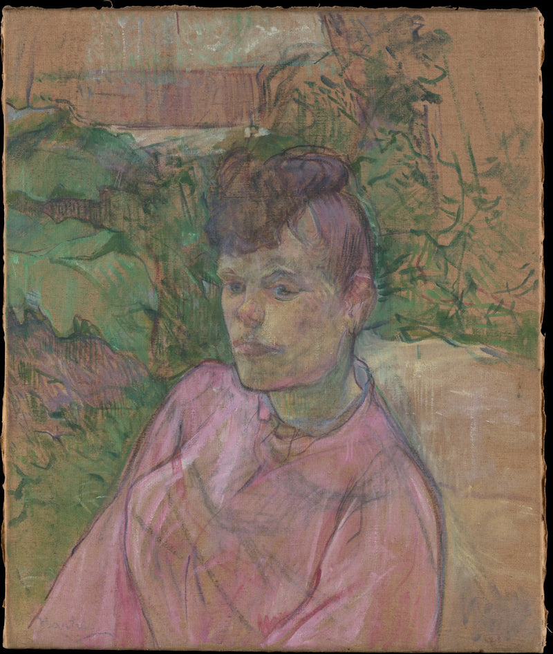 Kvinna i Monsieur Forests trädgård - Henri de Toulouse-Lautrec