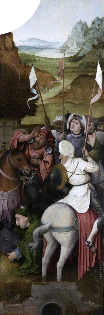 De ridande eskorten av de tre vise männen (triptyk, inre av högra vingen) - Hieronymus Bosch