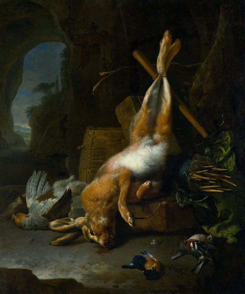 Stillleben med jaktbytet - Melchior de Hondecoeter