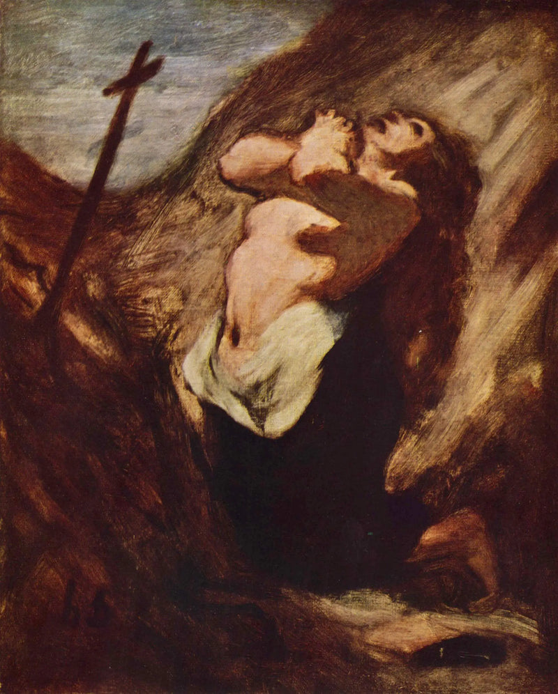 Madeleine i bön - Honoré Daumier
