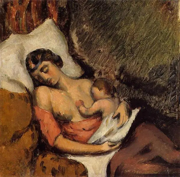 Kvinna som ammar sitt barn - Paul Cézanne